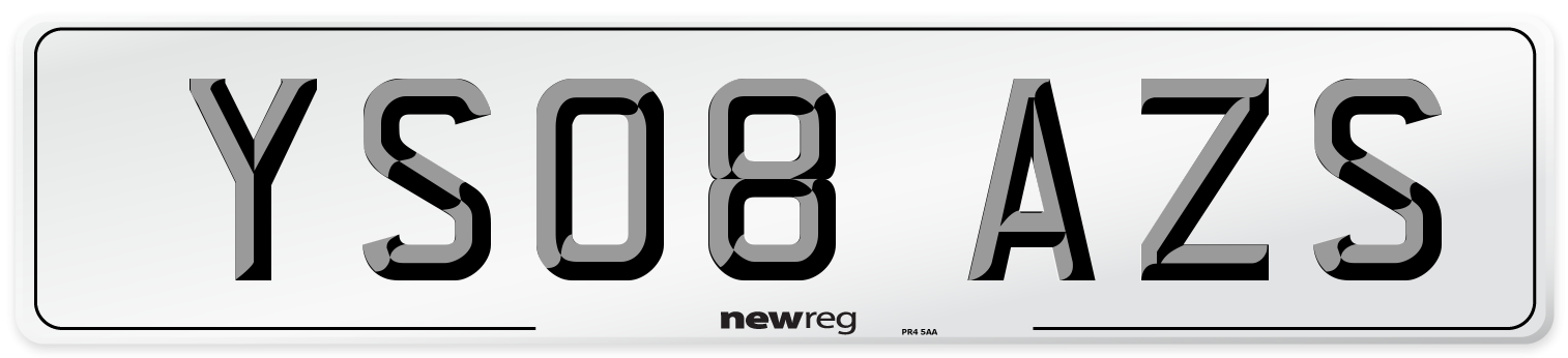 YS08 AZS Number Plate from New Reg